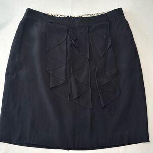 Anthropologie Odille Vertical Ruffle Skirt, Black, Size 12